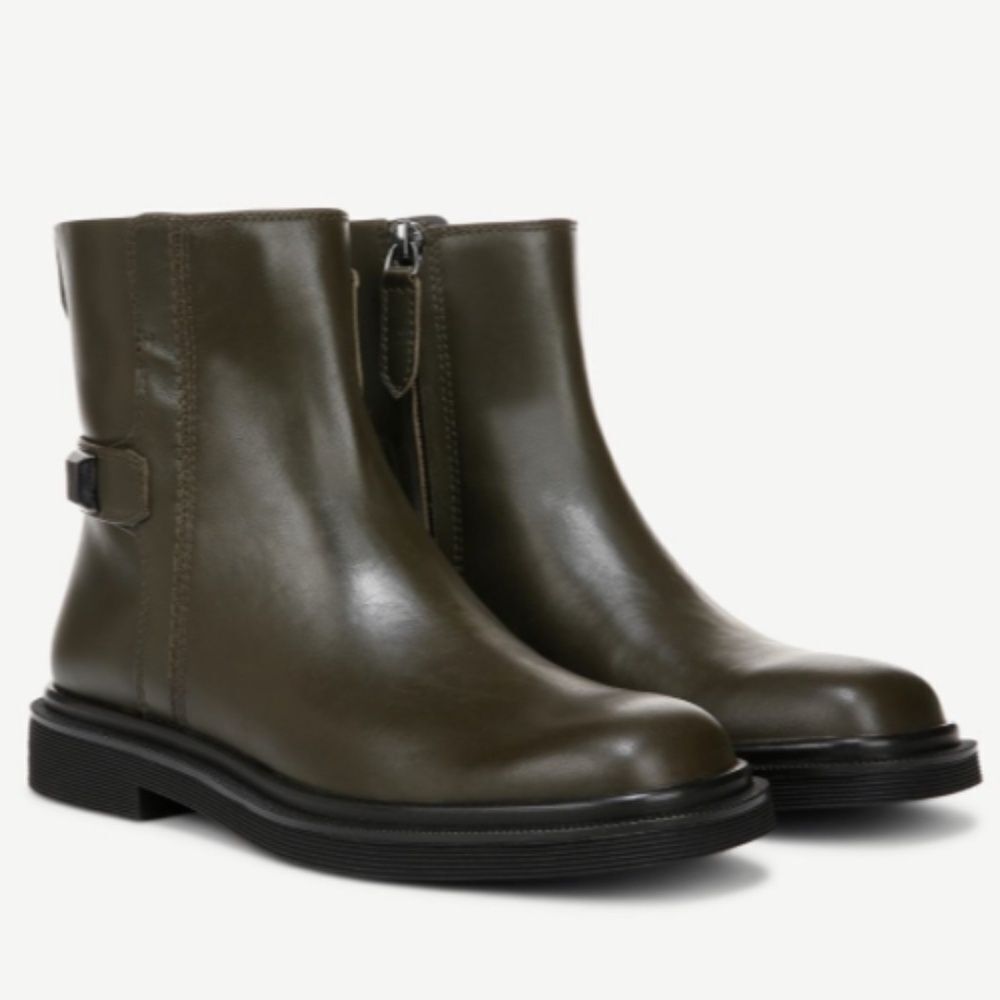 Franco Sarto Axel Ankle Boot In Olive Leather